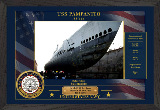 USS Pampanito SS-383 Framed Patriotic Photo