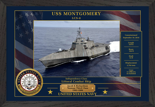 USS Montgomery LCS-8 Framed Patriotic Photo