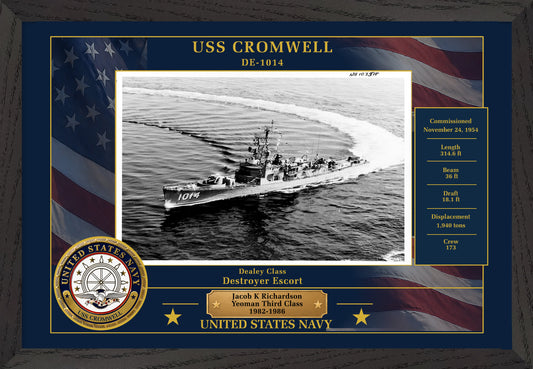 USS Cromwell DE-1014 Framed Patriotic Photo