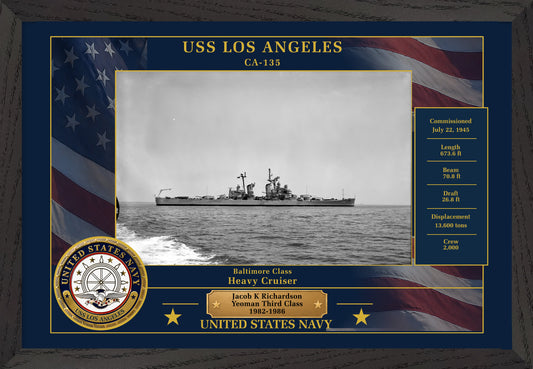 USS Los Angeles CA-135 Framed Patriotic Photo