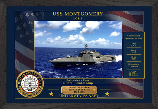 USS Montgomery LCS-8 Framed Patriotic Photo
