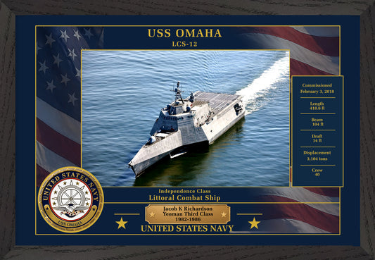 USS Omaha LCS-12 Framed Patriotic Photo