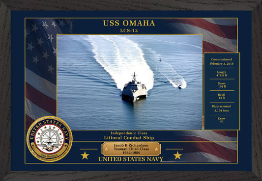 USS Omaha LCS-12 Framed Patriotic Photo