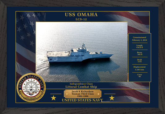 USS Omaha LCS-12 Framed Patriotic Photo