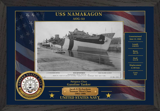 USS Namakagon AOG-53 Framed Patriotic Photo
