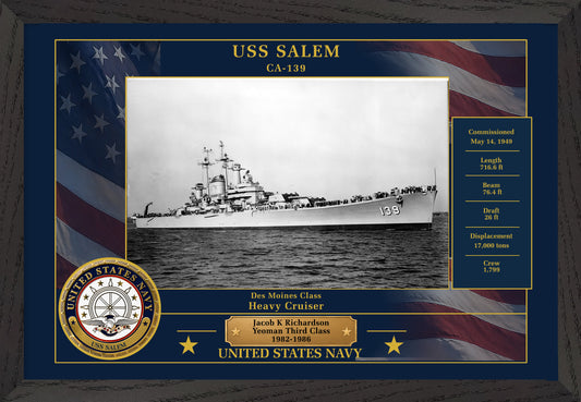 USS Salem CA-139 Framed Patriotic Photo