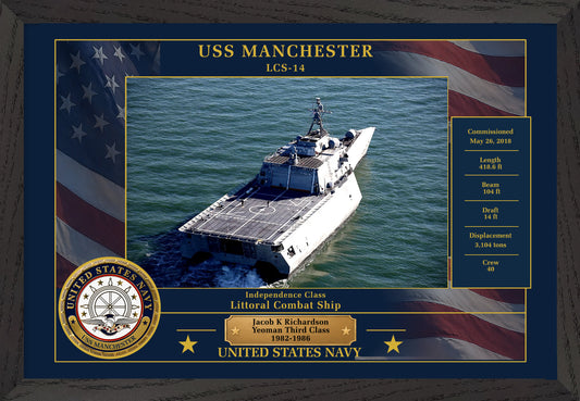 USS Manchester LCS-14 Framed Patriotic Photo