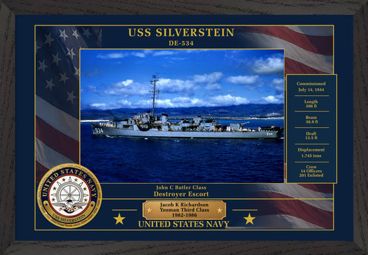 USS Silverstein DE-534 Framed Patriotic Photo