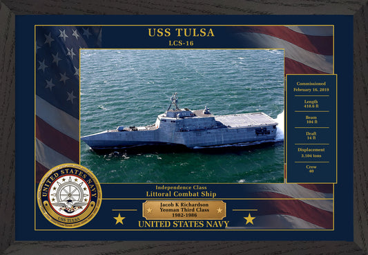USS Tulsa LCS-16 Framed Patriotic Photo