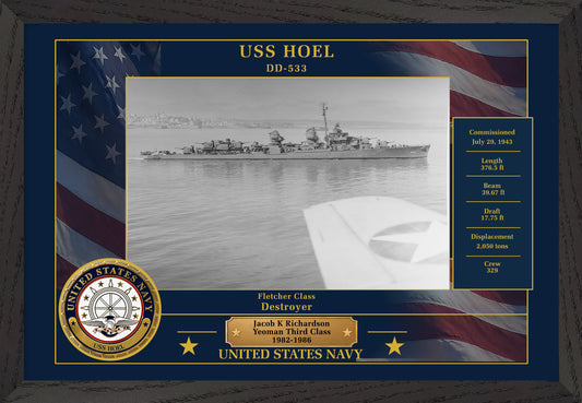 USS Hoel DD-533 Framed Patriotic Photo
