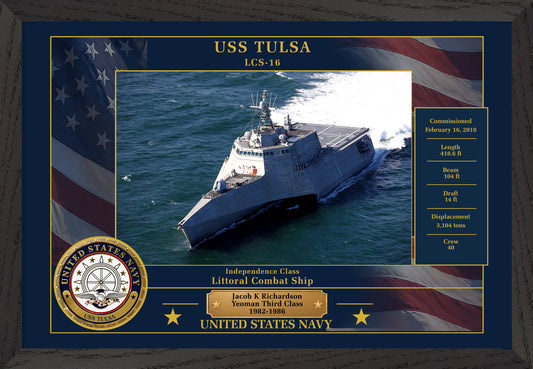 USS Tulsa LCS-16 Framed Patriotic Photo