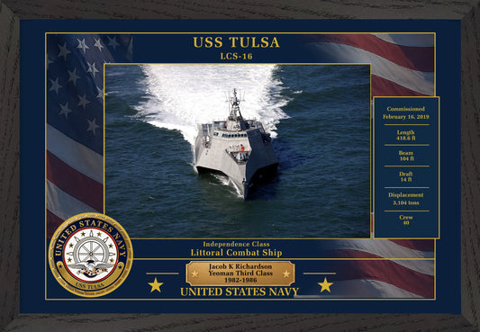 USS Tulsa LCS-16 Framed Patriotic Photo