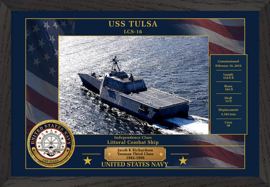 USS Tulsa LCS-16 Framed Patriotic Photo