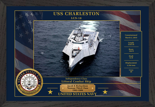 USS Charleston LCS-18 Framed Patriotic Photo