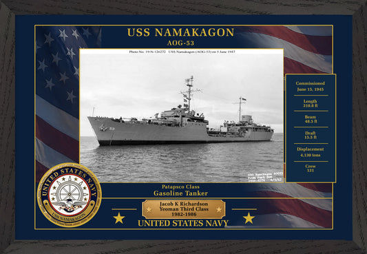 USS Namakagon AOG-53 Framed Patriotic Photo