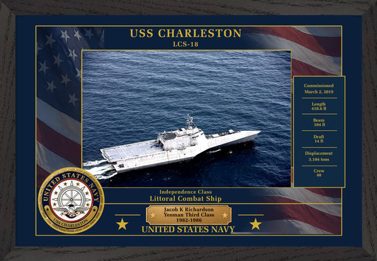 USS Charleston LCS-18 Framed Patriotic Photo