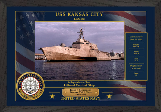 USS Kansas City LCS-22 Framed Patriotic Photo