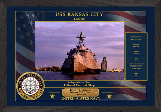USS Kansas City LCS-22 Framed Patriotic Photo
