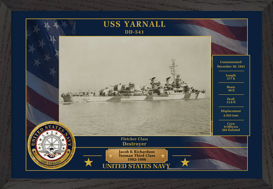 USS Yarnall DD-541 Framed Patriotic Photo