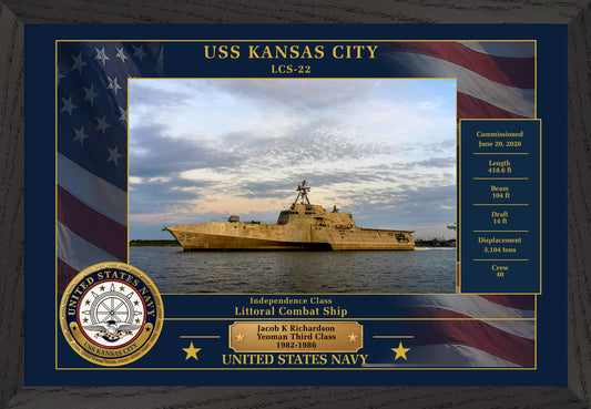 USS Kansas City LCS-22 Framed Patriotic Photo