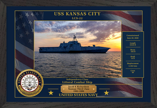 USS Kansas City LCS-22 Framed Patriotic Photo