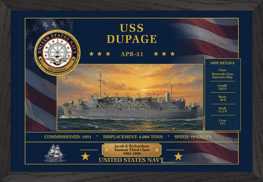 USS Dupage APB-51 Framed Patriotic Art