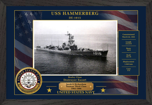 USS Hammerberg DE-1015 Framed Patriotic Photo