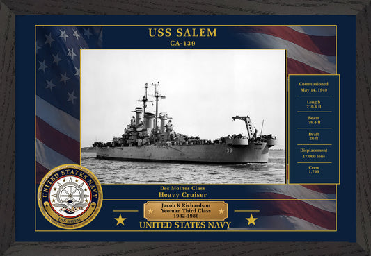 USS Salem CA-139 Framed Patriotic Photo