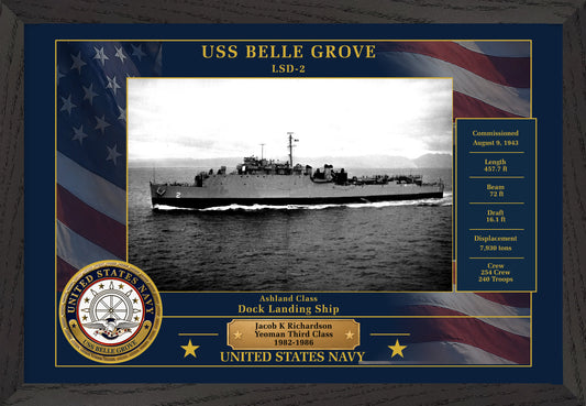 USS Belle Grove LSD-2 Framed Patriotic Photo