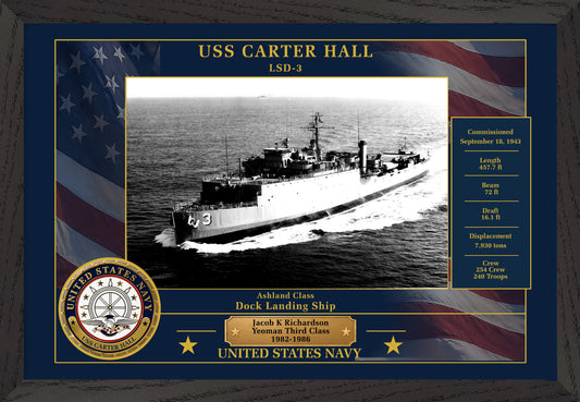USS Carter Hall LSD-3 Framed Patriotic Photo