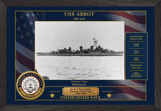 USS Abbot DD-629 Framed Patriotic Photo