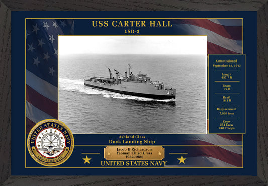 USS Carter Hall LSD-3 Framed Patriotic Photo