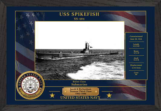 USS Spikefish SS-404 Framed Patriotic Photo