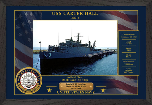 USS Carter Hall LSD-3 Framed Patriotic Photo