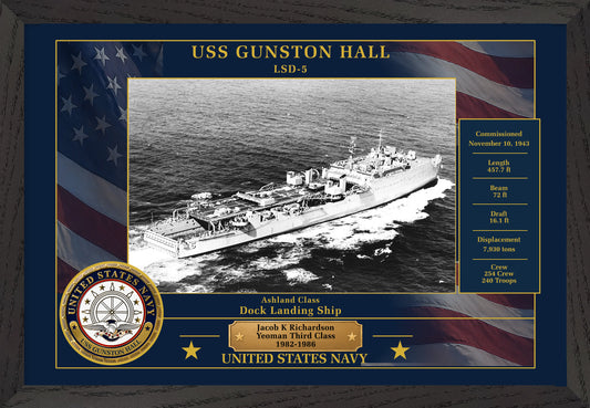 USS Gunston Hall LSD-5 Framed Patriotic Photo