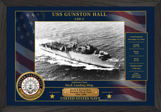 USS Gunston Hall LSD-5 Framed Patriotic Photo