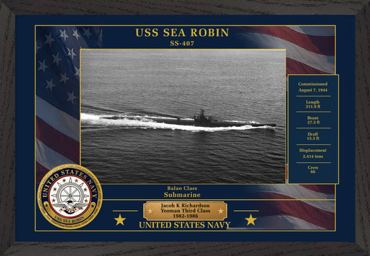 USS Sea Robin SS-407 Framed Patriotic Photo