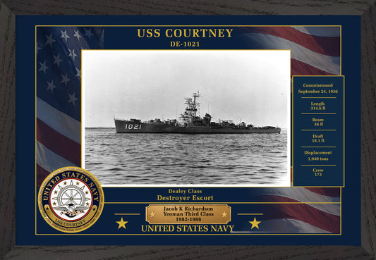 USS Courtney DE-1021 Framed Patriotic Photo