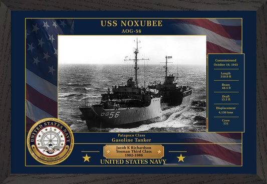 USS Noxubee AOG-56 Framed Patriotic Photo