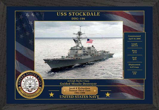 USS Stockdale DDG-106 Framed Patriotic Photo