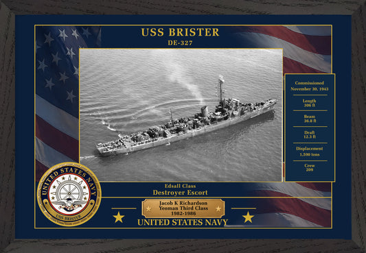 USS Brister DE-327 Framed Patriotic Photo