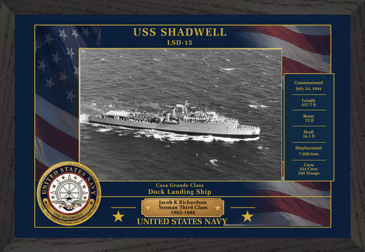 USS Shadwell LSD-15 Framed Patriotic Photo