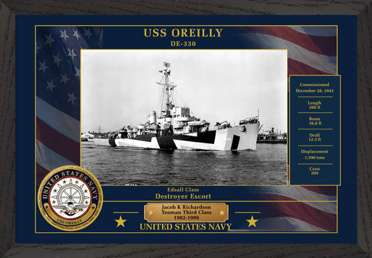 USS Oreilly DE-330 Framed Patriotic Photo