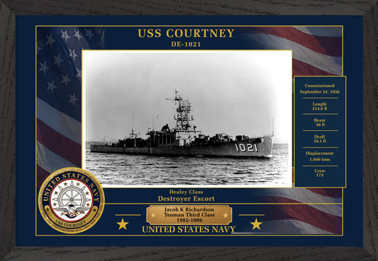 USS Courtney DE-1021 Framed Patriotic Photo