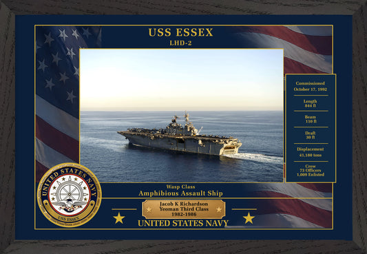 USS Essex LHD-2 Framed Patriotic Photo