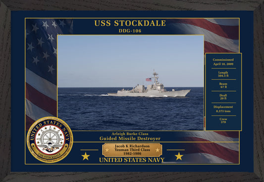 USS Stockdale DDG-106 Framed Patriotic Photo