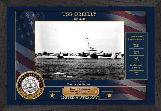 USS Oreilly DE-330 Framed Patriotic Photo