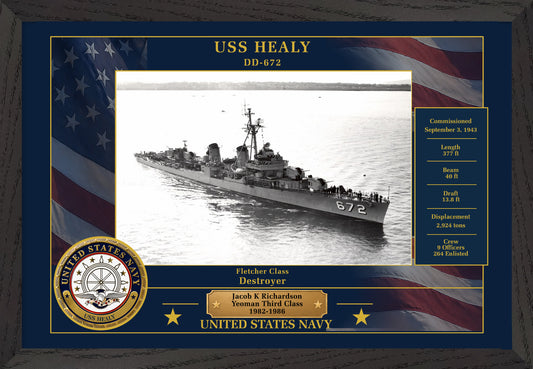 USS Healy DD-672 Framed Patriotic Photo