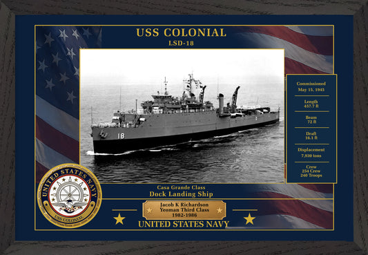 USS Colonial LSD-18 Framed Patriotic Photo