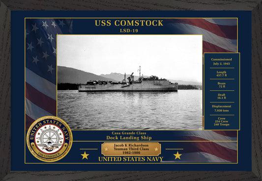 USS Comstock LSD-19 Framed Patriotic Photo